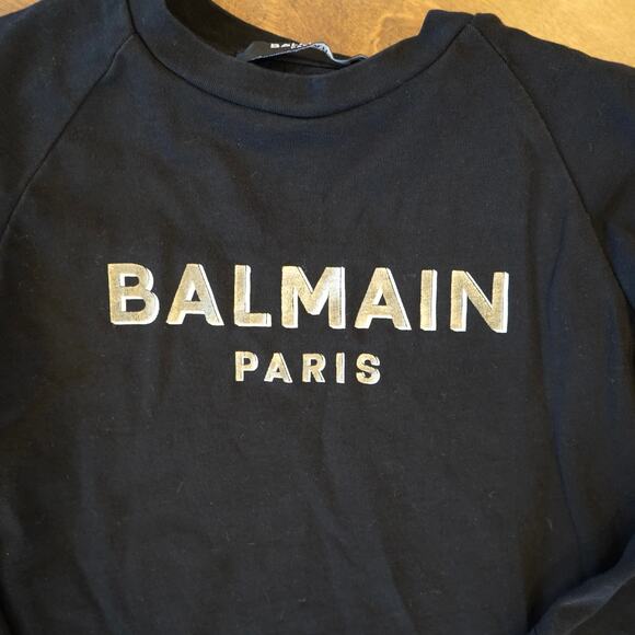 Balmain Paris Toddler Sweatshirt 36 Months Black Logo Pullover Luxury Designer - Picture 4 of 10